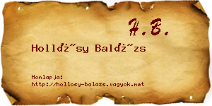 Hollósy Balázs névjegykártya
